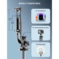 thumbnail image 4 of 71 Phone Tripod & Selfie Stick, All in One Extendable Cell Phone Tripod with Wireless Remote, Tripod Stand for iPhone & Travel Tripod 360° Rotation Compatible with iPhone Android Phone, Camera, 4 of 5