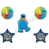 5 piece Cookie Monster Sesame Street Birthday Party Balloons Decorations Supplies