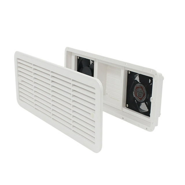 12 VDC Exhaust and Intake Dual Fans Outlet Bi-Directional Dust Proof Side Ventilation Fan