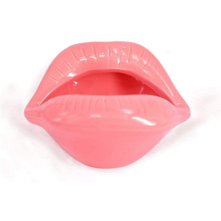 Creative Ceramic Cigarette Ashtrays with Lips Style Fashion Home  Decorations (Light Red),Pink,F111090 