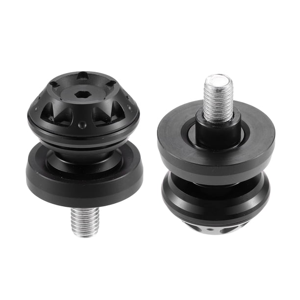 2uds Unique Bargains 10mm M10x1.5 Negro Aluminio Aleación Moto Oscilante Brazo Bobinas