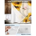 thumbnail image 3 of No Hook Cloth Fabric Shower Curtain with Snap in Liner, Sunflower Vintage Waterproof Shower Curtains Set with See Through Top Window, Spring Summer Botanical Floral Bath Curtains Shower 54"x78", 3 of 6