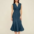 thumbnail image 7 of Women Midi Cocktail Dresses V Neck High Low Formal Party Evening Wedding Guest Dresses, 7 of 7