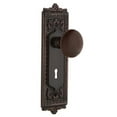 thumbnail image 2 of Nostalgic Warehouse Eadbrn_Psg_234_Kh Brown Porcelain Passage Door Knob Set - Bronze, 2 of 6