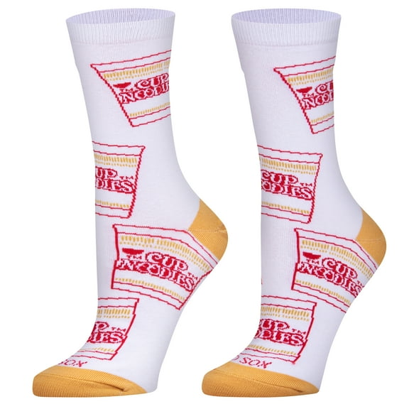 Cool Socks, Women's Funny Designer Novelty Socks, Cup Noodles Crew, Adult Medium