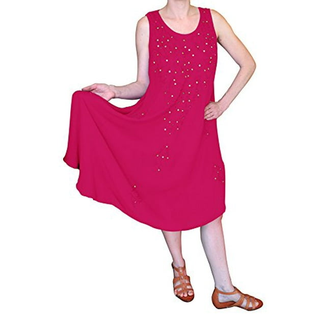 Peach Couture Flowing Embroidered Gem Bathing Suit Cover Up A Line Tunic Dress