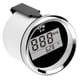 thumbnail image 1 of Tacómetro de 0 a 9990 RPM, IP67, resistente al agua, retroiluminación roja, pantalla LCD de 52 mm/2 pulgadas, 9 a 32 V, esfera negra, cubierta plateada, 1 of 12
