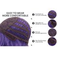 thumbnail image 3 of RightOn 14" Purple Wig Short Curly Wig with Bangs Synthetic Wigs Women Girls Highlight Purple Ombre Wig with Wig Cap, 3 of 5