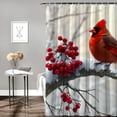 thumbnail image 3 of RKSupls Shower Curtain, Red Cardinal on Snowy Berry Branch Waterproof Polyester Shower Curtain with Hooks for Chic Elegant Home Bathtub Bathroom Decor Washable Curtains, 3 of 6