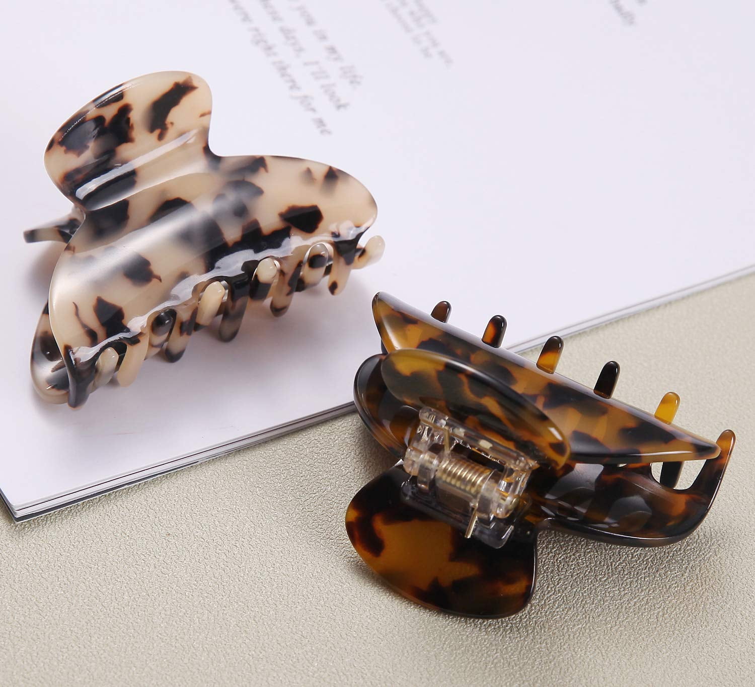 Hair Claw Clips Tortoise Shell Black Celluloid Medium Flexible Women Accessories Parcelona French Octopus Tortoise Shell Black Large Hair  main image 4