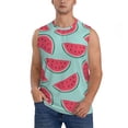thumbnail image 3 of Uemuo Watermelon Pattern Men's Sleeveless T-Shirt,Muscle Athletic Tank Top, Moisture-wicking Quick-dry Breathable Classic Tee Top for Gym Run Outdoor Sports-Small, 3 of 8
