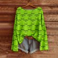 thumbnail image 2 of Shirts Christmas Long Sleeve Christmas Tree Xmas Gift Tops Fluorescent Green XXL, 2 of 5