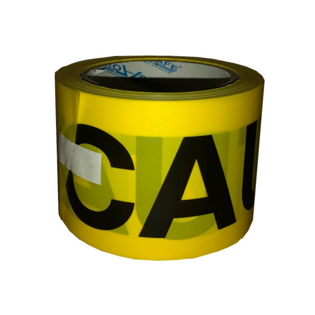 Pro Safe Barricade Tape Caution Yellow 3" X 200 Ft Non Adhesive 3 Mil