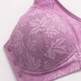 thumbnail image 6 of Arlun Front Closure Bras For Older Womens No Underwire One-Piece Fixed Bras Fashion Jacquard Soft Comfortable Breathable Front Button Thin Bralettes Purple 50, 6 of 8