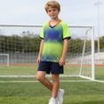 thumbnail image 3 of ITSAME Boys Football Athletic Outfits 2 Piece Short Sleeve Top and Shorts Soccer Uniform Set Green Size 2, 3 of 8