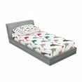thumbnail image 3 of Ambesonne Animal Fitted Sheet & Pillow Sham Set, Colorful Dolphins Art, Queen, Multicolor, 3 of 3