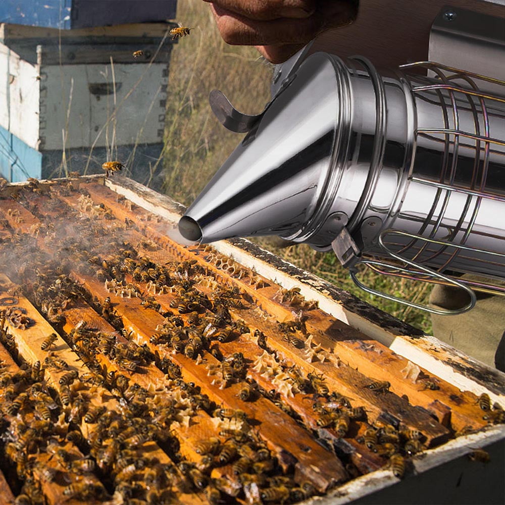 Agriculture Forestry 11 Bee Hive Smoker Stainless Steel W Heat Shield Calming Beekeeping Equipment Promomz Co Mz