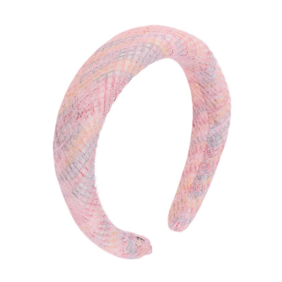 Unique Bargains 1 Pc Furry Braided Wool Headbands Pink
