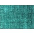 thumbnail image 1 of Ahgly Company Machine Washable Indoor Rectangle Oriental Turquoise Blue Industrial Area Rugs, 2' x 5', 1 of 4