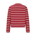 thumbnail image 6 of LYXSSBYX Fall Outfits for Women 2024 Women's Casual Striped Loose Cardigan Long Sleeved Round Neck Sweater Jacket Tops, 6 of 7