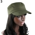 thumbnail image 5 of NUZYZ Classic Women Men Adjustable Plain Vintage Army Military Cadet Style Cap Hat, 5 of 6