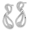 thumbnail image 2 of Sterling Silver & CZ Brilliant Embers Fancy Teardrop Post Earrings, 2 of 3