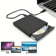 thumbnail image 2 of openpig External CD DVD Drive for Laptop, USB 2.0 Slim Protable External CD-RW Drive DVD-RW Burner Writer Player for Laptop Notebook PC Desktop Computer, Black, 2 of 8