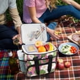 thumbnail image 5 of FORMRS Insulated Cooler Bag 24 Cans Capacity Soft Leakproof Lunch Box with Side Pockets, White Flowers, 5 of 7