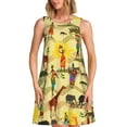 thumbnail image 1 of Balery Ethnic African Vestidos de verano para mujer con estampado: vestido holgado sin mangas, vestido playero informal y cómodo para días calurosos., 1 of 7