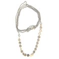 thumbnail image 4 of Womens Nobby Gold Plated Double Chain Sequins Beads Charm Pendant Necklace, 4 of 5