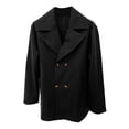 thumbnail image 3 of QHFBli Regular Fit Mens Trench Coat Men's Solid Anorak Jacket Warm Casual Outerwear Coat with Zipper Fly and Black XXXL, 3 of 6