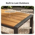 thumbnail image 2 of Outdoor Furniture Set, Lofka Patio Sectional Furniture Set with Rectangle Wooden Table and Heavy-Duty Metal Frame, Seating for 4, Gray Cushion, 2 of 8