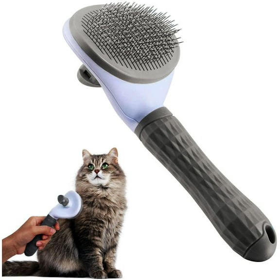 Cat Brush, Self-Cleaning Slicker Brush Removes Undercoat Cat Comb Dog Brush Cat Brush Short to Long Hair Suitable Gentle Cat Brush Short Hair Slicker Brush