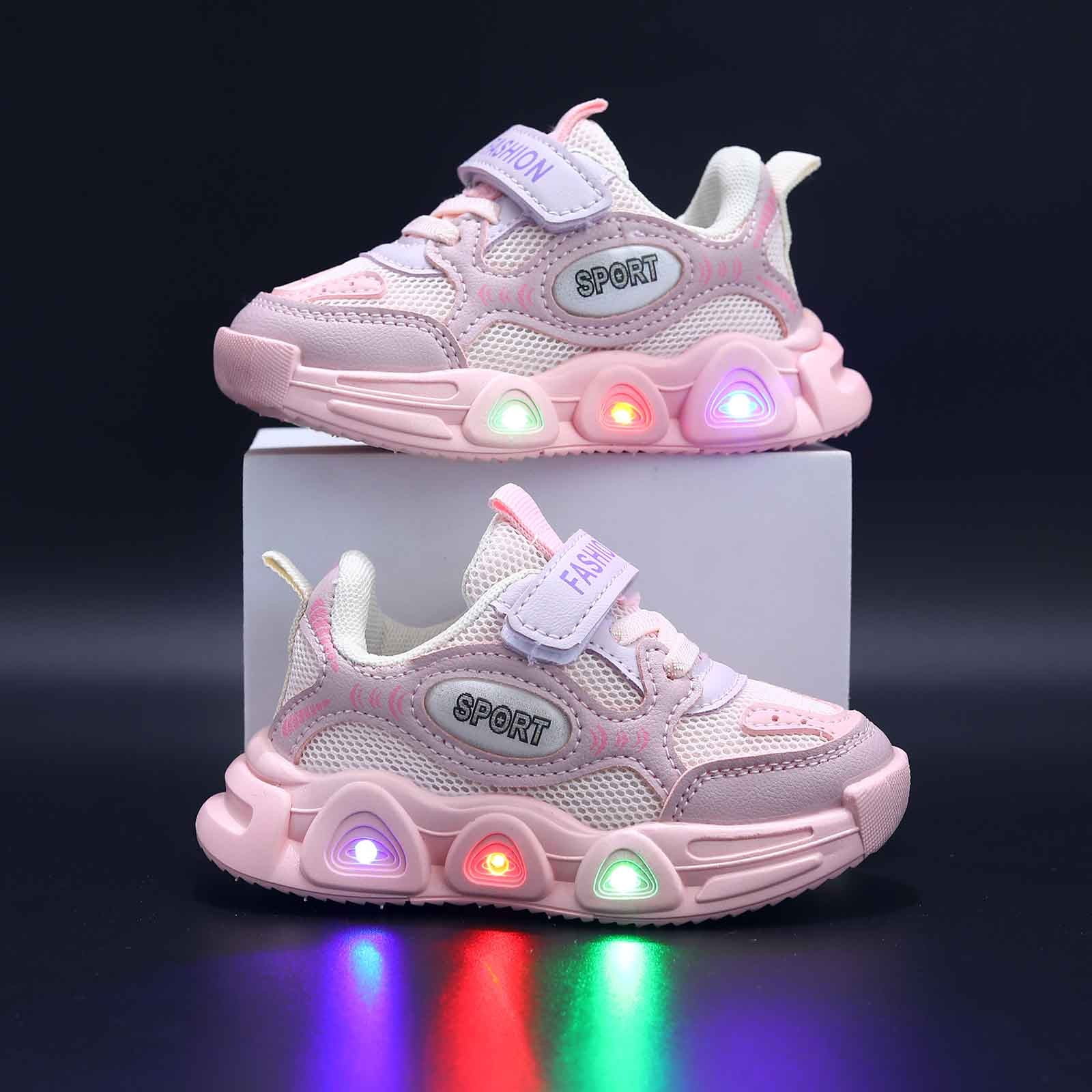 kamemir Kids Roller Shoes Boy Girl Sneakers with Wheels Become Sport Sneaker with Led for Christmas Birthday Children Show Gift(Pink,9.5)