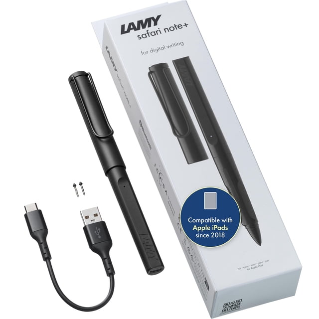Lápiz capacitivo LAMY Safari Note+ completamente negro para iPad con Palm Rechazo