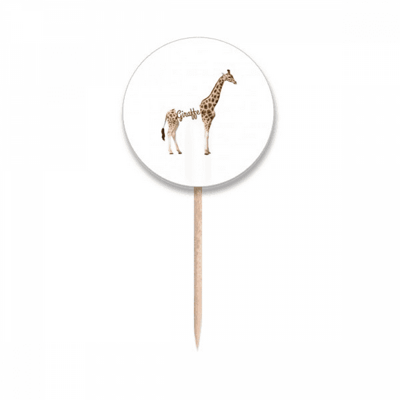 Giraffe's Height Stature Neck Toothpick Flags Round Labels Party Decoration