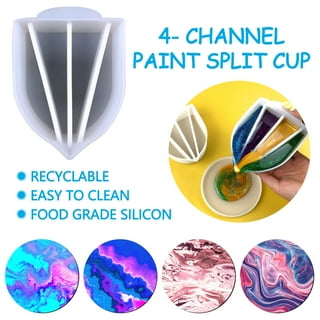 Paint Pouring Split Cup for Acrylic Painting Pouring Mini 7-Leg Funnel  Split Cup Flower Pattern Painting Tools DIY Making Pour Painting Supplies  Reusable Easy to Use 2pcs 
