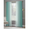 thumbnail image 4 of Turquoise Ombre Sheer Curtains 108 Inch Length 2 Panels Set for Living Room/Bedroom, Modern Gradient Abstract Art Semi Curtain Sheers Drapes Rod Pocket Curtains Window Treatment Set 52''x108''x2, 4 of 7