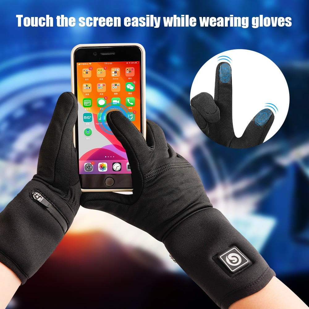 Snow deer Unisex Heated Glove Liners Rechargeable Battery Electric Heated Gloves Winter Warm Glove Liners for Arthritis Raynaud Thin Gloves Riding Ski Snowboarding Hiking Cycling Hand Warmers