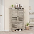 thumbnail image 6 of TROPOW Shoe Storage Cabinet with 3 Flip Drawers, Freestanding Shoe Organizer Storage for Entryway with 2 Side Hooks, Farmhouse Hidden Slim Narrow Shoe Rack Cabinet, 6 of 8