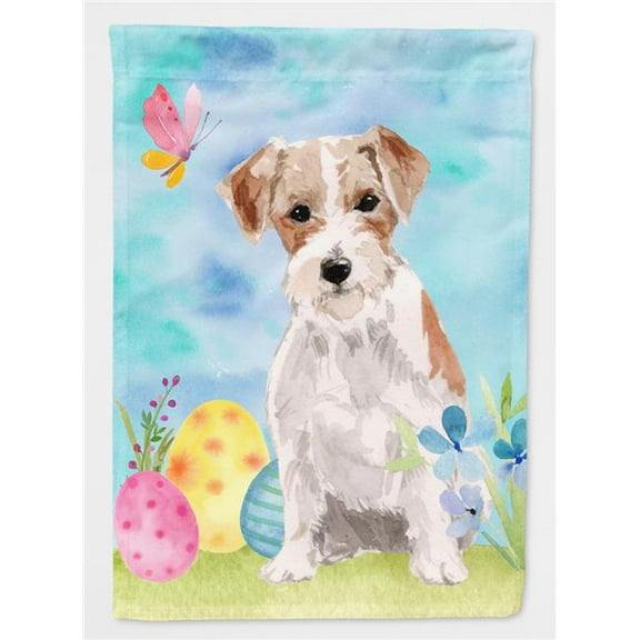 Wire Hair Jack Russell Easter Flag Canvas - House Size