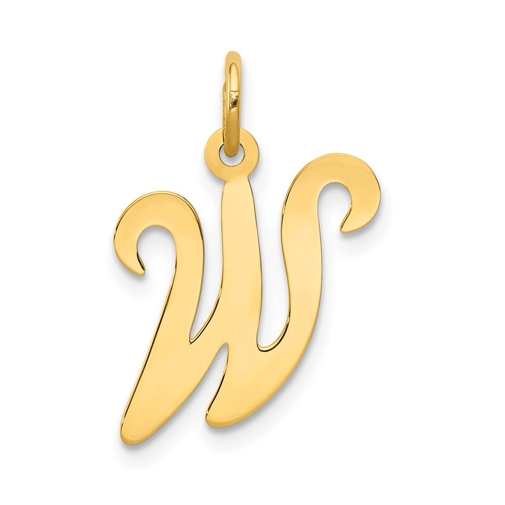 Diamond2Deal 14K Pendentif Charme Initiale Lettre en Or Jaune pour Femmes