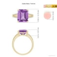 thumbnail image 4 of ANGARA Natural 4 Ct. Amethyst with Diamond Classic Ring in 14K Yellow Gold for Women (Ring Size: 8.5), 4 of 9