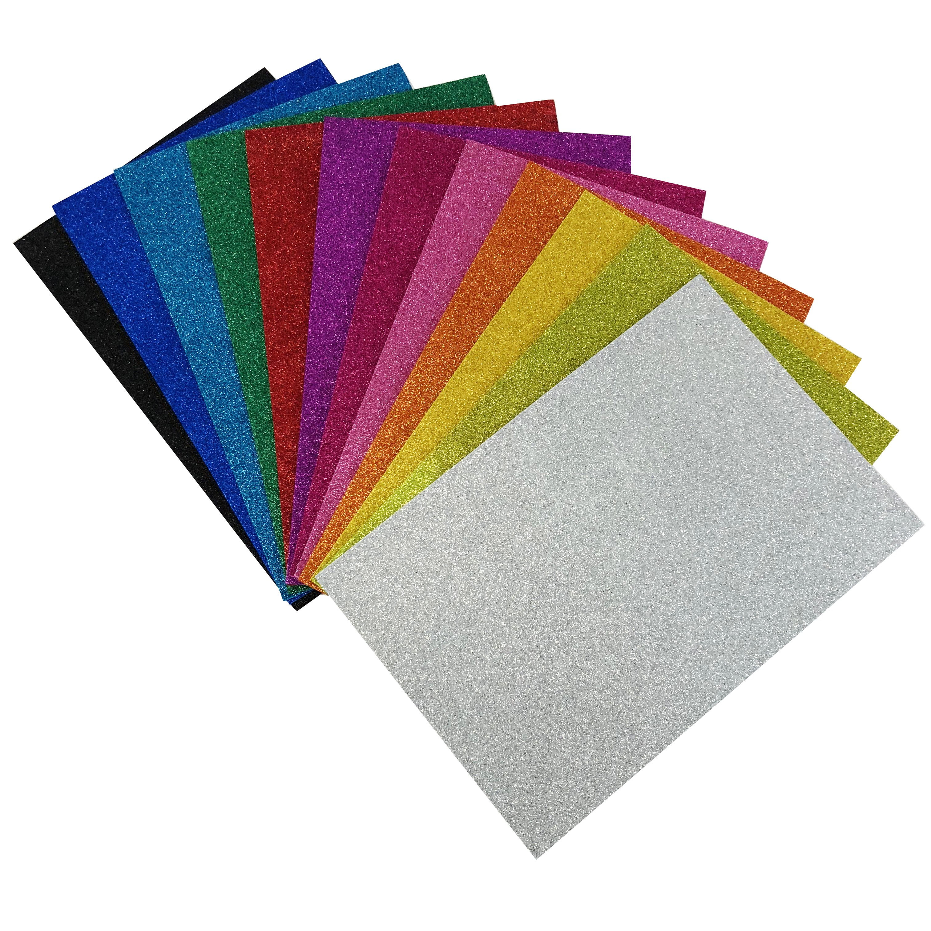 Allgala 12 Pack Glitter EVA Foam Paper 8 x 12inch Sheets-Black-CF85010