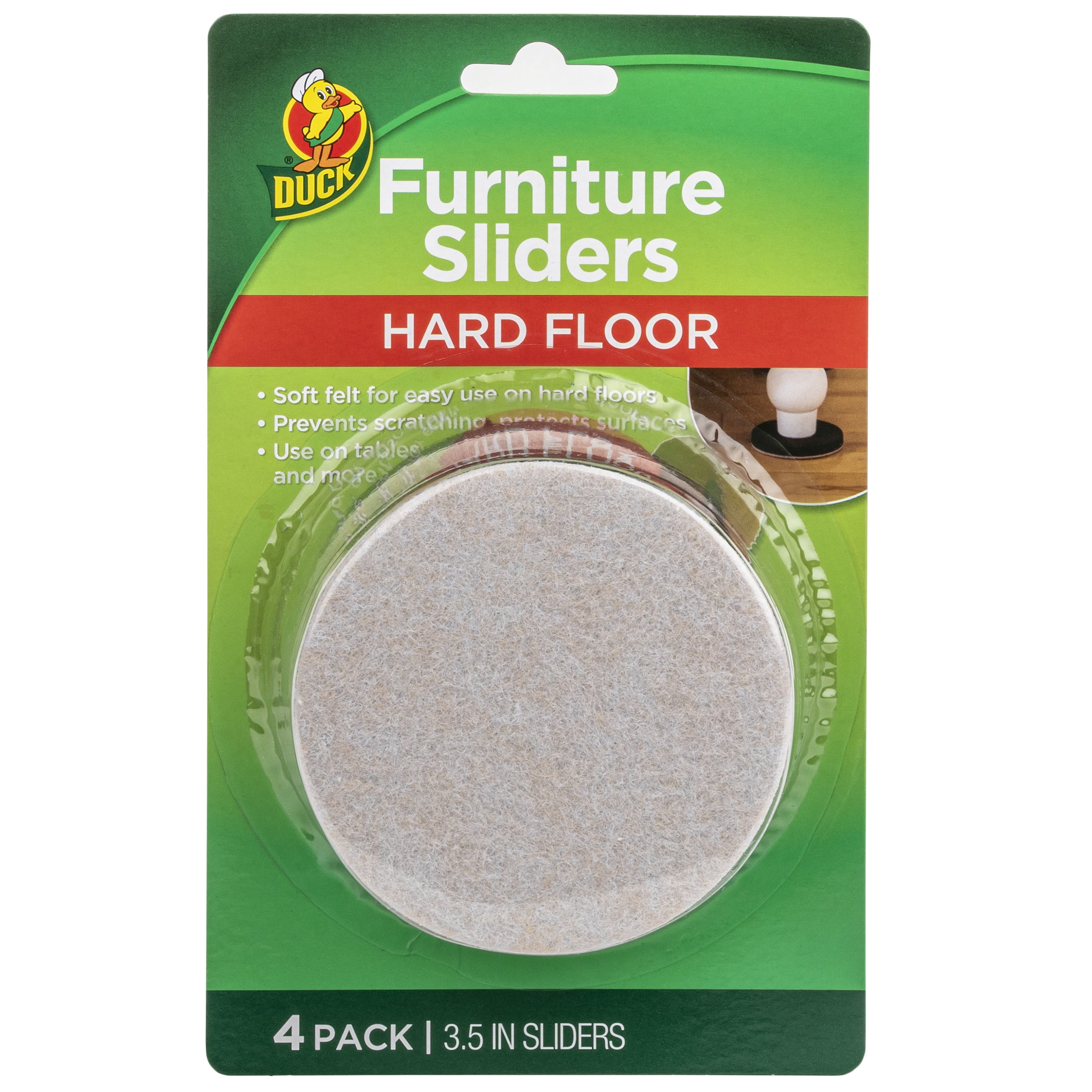 Duck Brand 3.5 in. Felt Hard Floor Brown Furniture Sliders