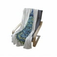 thumbnail image 3 of Peacock Soft Flannel Fleece Throw Blanket, Peacock Illustration Floral Classical Curvy Design Tropics Wildlife Theme, Cozy Plush for Indoor and Outdoor Use, 70" x 90", Blue Yellow, by Ambesonne, 3 of 5