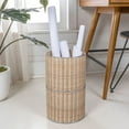 thumbnail image 6 of happimess Cecil Modern 4.13-Gallon Natural Wicker Cylinder Waste Basket, Natural/Silver, HPM1100B, 6 of 8