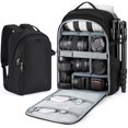 thumbnail image 1 of DSLR SLR Camera Backpack with Rain Cover Waterproof Men Camera Bags Cases Fits up to 15.6 Inch Laptop Tripod Holder Black-15.6inch, 1 of 6