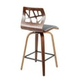 thumbnail image 4 of Folia Mid-Century Modern Counter Stools in Walnut with Upholstered Seat (Set of 2), 4 of 7