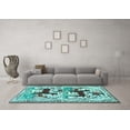 thumbnail image 3 of Ahgly Company Indoor Square Persian Light Blue Traditional Area Rugs, 3' Square, 3 of 4